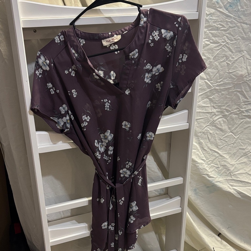 Full moon maternity purple floral blouse